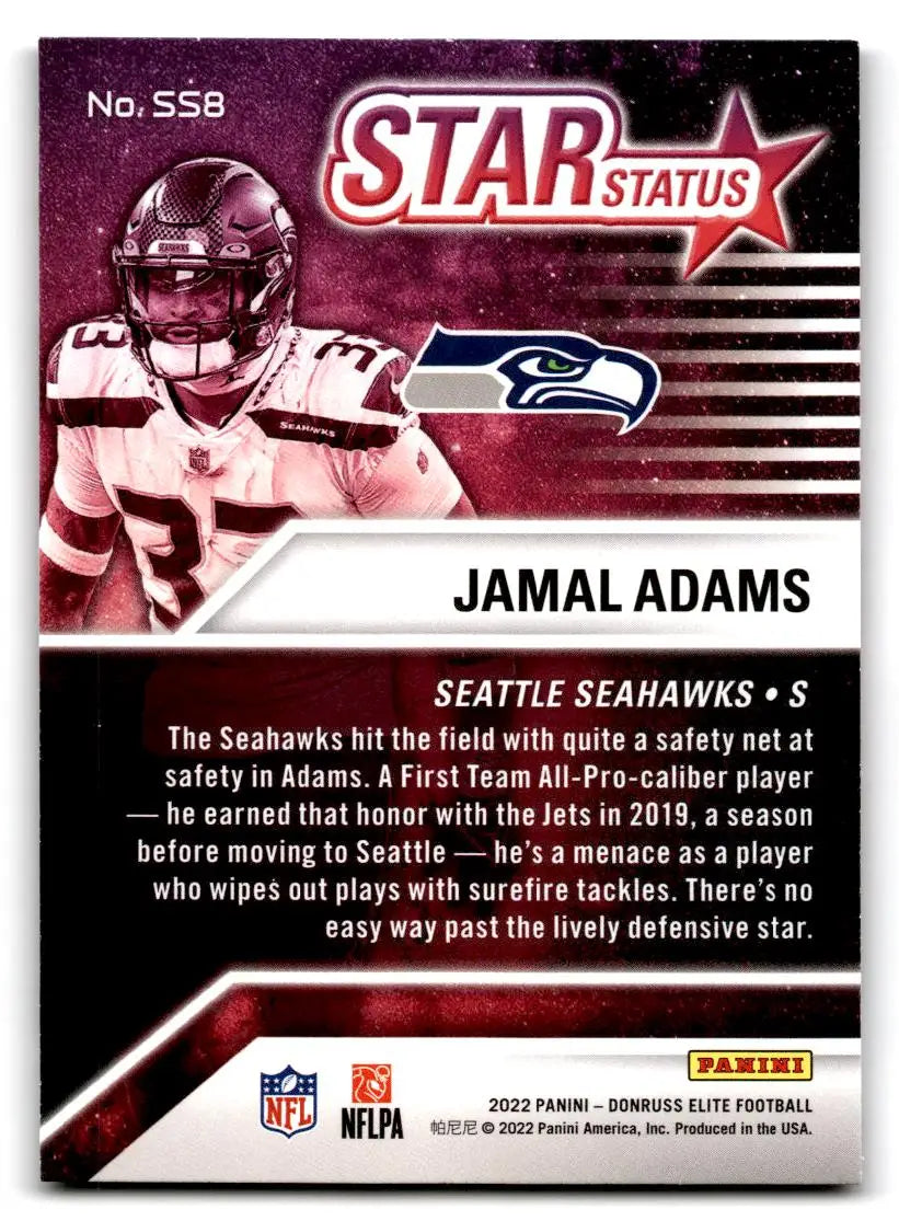 2022 Donruss Elite #SS8 Jamal Adams Star Status Green - Football Card Single