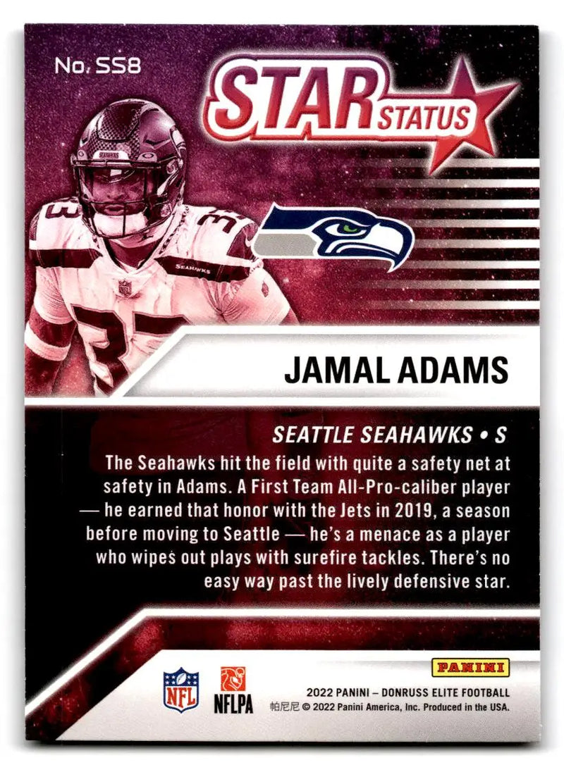2022 Donruss Elite #SS8 Jamal Adams Star Status Green - Football Card Single