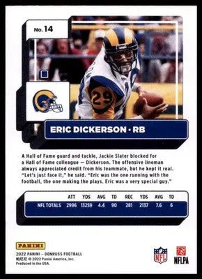 2022 Donruss Eric Dickerson 14 Los Angeles Rams