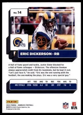 2022 Donruss Eric Dickerson 14 San Diego Chargers - Football Card Single