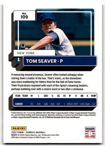 2022 Donruss Holo Red #109 Tom Seaver NM-MT Mets ID:42096 - Baseball Card Single