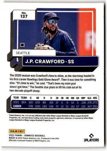 2022 Donruss Holo Red #137 J.P. Crawford NM-MT Mariners ID:42085 - Baseball Card Single