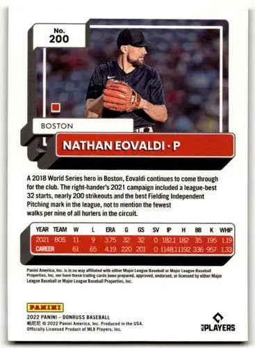 2022 Donruss Holo Red #200 Nathan Eovaldi NM-MT Red Sox ID:42099 - Baseball Card Single