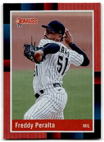 2022 Donruss Holo Red #249 Freddy Peralta NM-MT Brewers Retro 1988 ID:42089 - Baseball Card Single