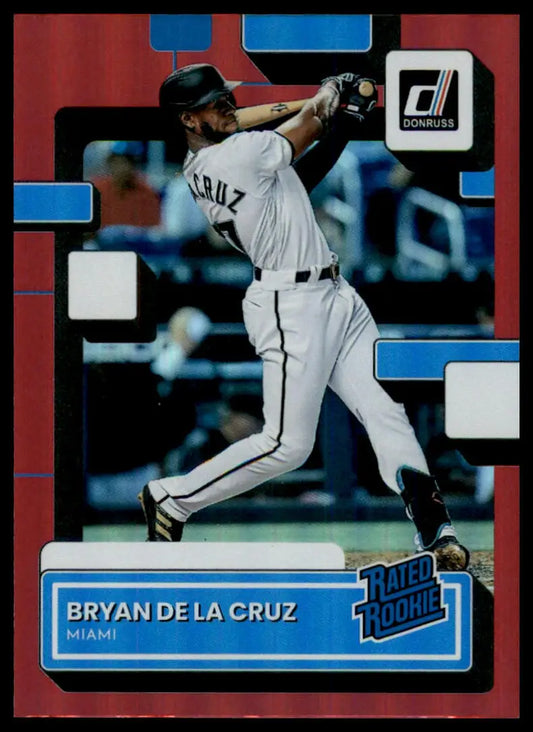 2022 Donruss - Holo Red Bryan De La Cruz 53 Miami Marlins NM - Baseball Card Single