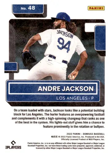 2022 Donruss Independence Day #48 Andre Jackson NM-MT RC Rookie Dodgers ID:45058 - Baseball Card Single