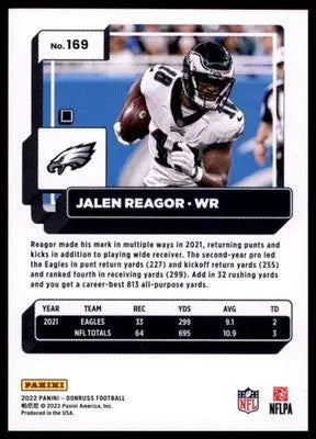 2022 Donruss Jalen Reagor 169 Philadelphia Eagles - Football Card Single