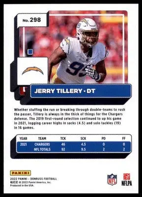2022 Donruss Jerry Tillery 298 Los Angeles Rams - Football Card Single