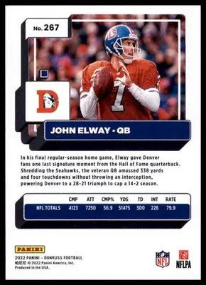 2022 Donruss John Elway 267 Denver Broncos - Football Card Single