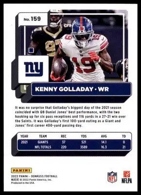 2022 Donruss Kenny Golladay 159 New York Giants - Football Card Single