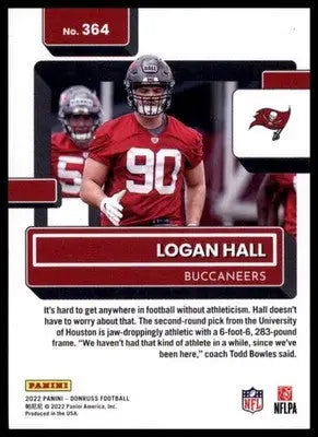 2022 Donruss Logan Hall RC 364 Tampa Bay Buccaneers - Football Card Single