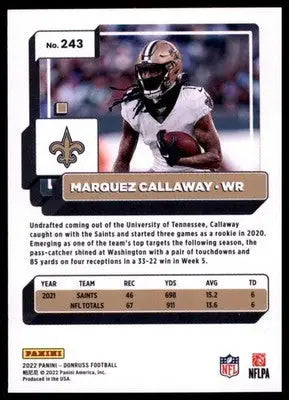 2022 Donruss Marquez Callaway 243 New Orleans Saints - Football Card Single
