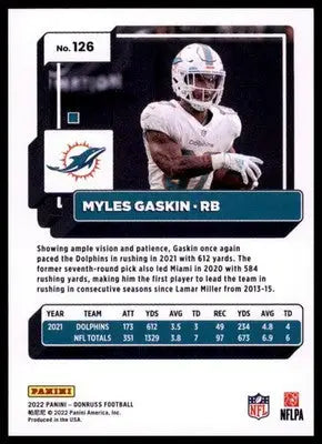 2022 Donruss Myles Gaskin 126 Miami Dolphins - Football Card Single
