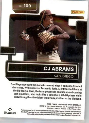 2022 Donruss Optic #109 CJ Abrams NM-MT RC Rookie Padres Rated Rookie ID:52585 - Baseball Card Single