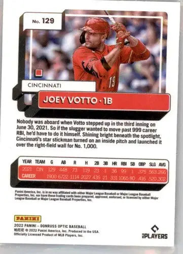 2022 Donruss Optic #129 Joey Votto NM-MT Reds ID:52571 - Baseball Card Single