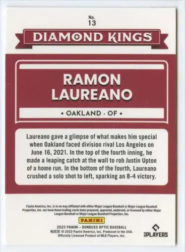 2022 Donruss Optic #13 Ramon Laureano NM-MT Diamond King ID:53398 - Baseball Card Single