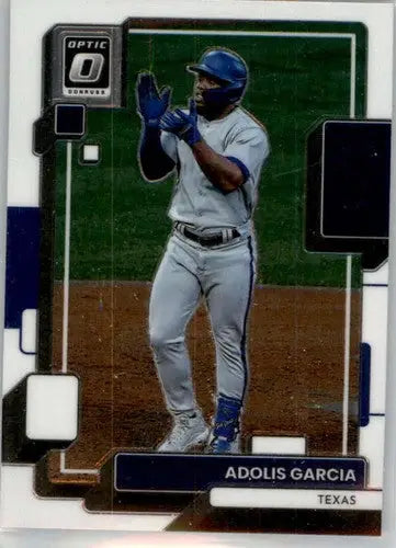 Baseball trading card of Adolis Garcia from 2022 Donruss Optic with original gloss