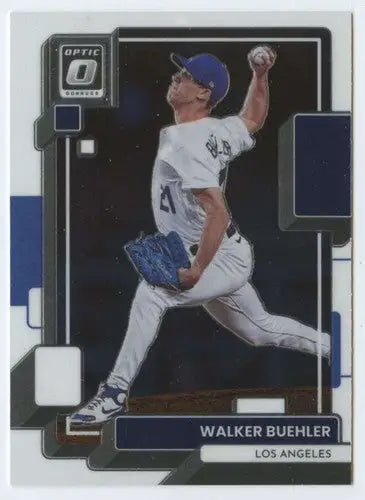 Baseball card featuring Walker Buehler in pitching pose from Donruss Optic with original gloss