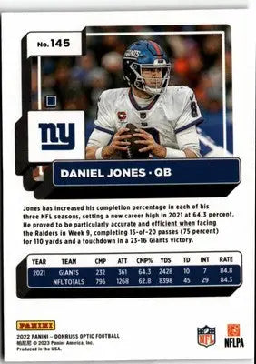 2022 Donruss Optic #145 Daniel Jones - Football Card Single