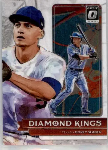 Original gloss Donruss Optic Corey Seager baseball card featuring Rangers Diamond King
