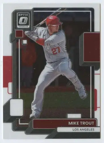 2022 Donruss Optic Mike Trout baseball card with original gloss from the Angels