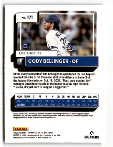 2022 Donruss Optic #171 Cody Bellinger NM-MT Dodgers - Baseball Card Single