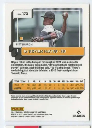 2022 Donruss Optic #173 Ke’Bryan Hayes NM-MT Pirates ID:52536 - Baseball Card Single