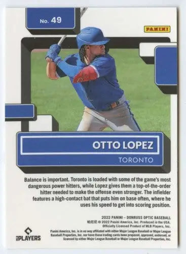 Otto Lopez baseball card featuring Andre Jackson from 2022 Donruss Optic series