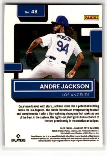 2022 Donruss Optic #48 Andre Jackson NM-MT RC Rookie Dodgers Rated Rook ID:52552 - Baseball Card Single