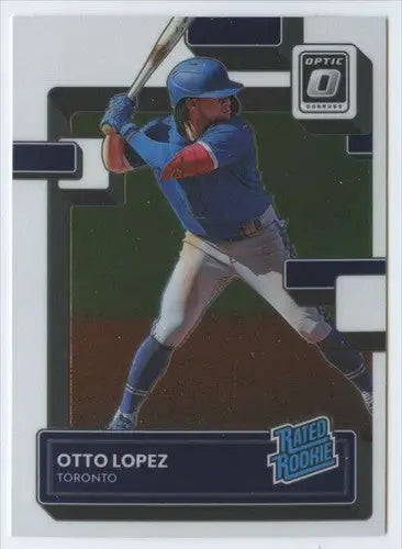 Otto Lopez baseball card with original gloss from 2022 Donruss Optic featuring Andre Jackson