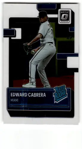 Original gloss Donruss Optic Edward Cabrera baseball card 2022 rookie Marlins