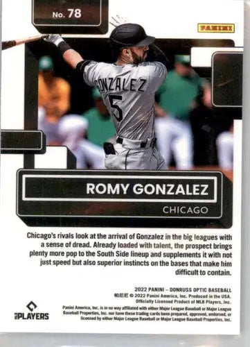 2022 Donruss Optic #78 Romy Gonzalez NM-MT RC Rookie White Sox Rated Ro ID:52580 - Baseball Card Single