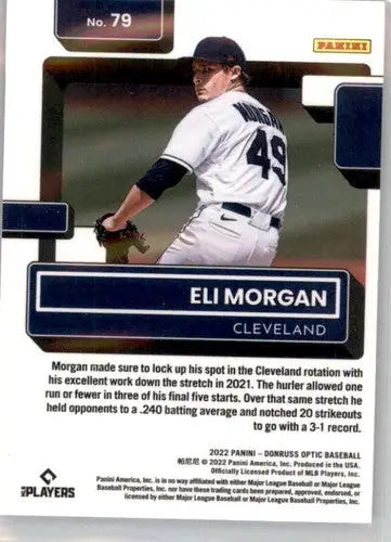 Original gloss Donruss Optic Eli Morgan baseball card from 2022 Rookie Indians series