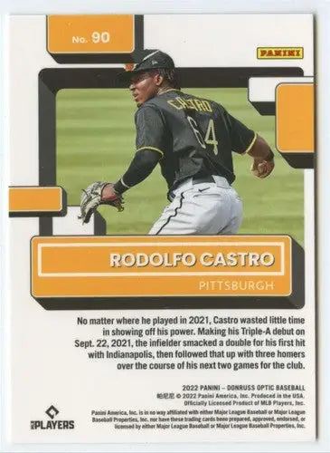 2022 Donruss Optic Rodolfo Castro baseball card with original gloss, rookie Pirates