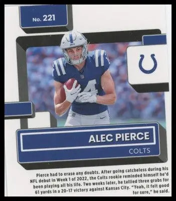 2022 Donruss Optic Alec Pierce RC 221 Indianapolis Colts