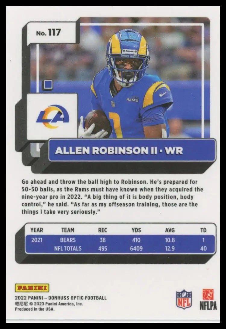 2022 Donruss Optic Allen Robinson II 117 Los Angeles Rams - Football Card Single