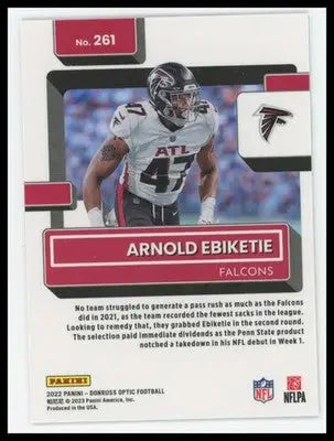 2022 Donruss Optic Arnold Ebiketie RC 261 Atlanta Falcons - Football Card Single