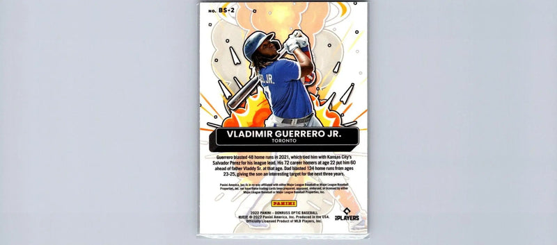 2022 Donruss Optic #BS-2 Vladimir Guerrero Jr. Bomb Squad baseball card display