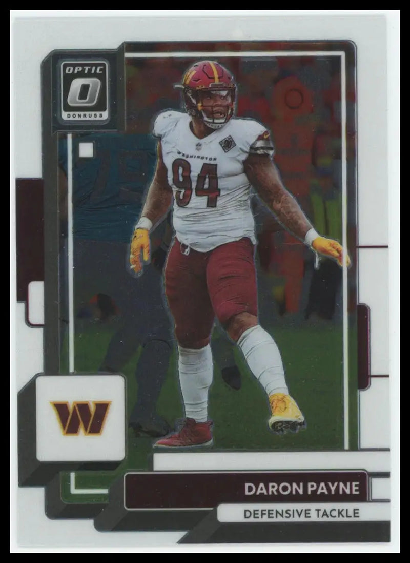 2022 Donruss Optic Daron Payne 195 Washington Commanders - Football Card Single