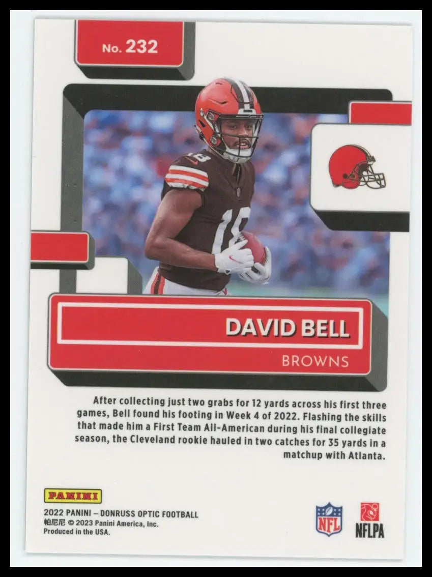 2022 Donruss Optic David Bell RC 232 Cleveland Browns - Football Card Single