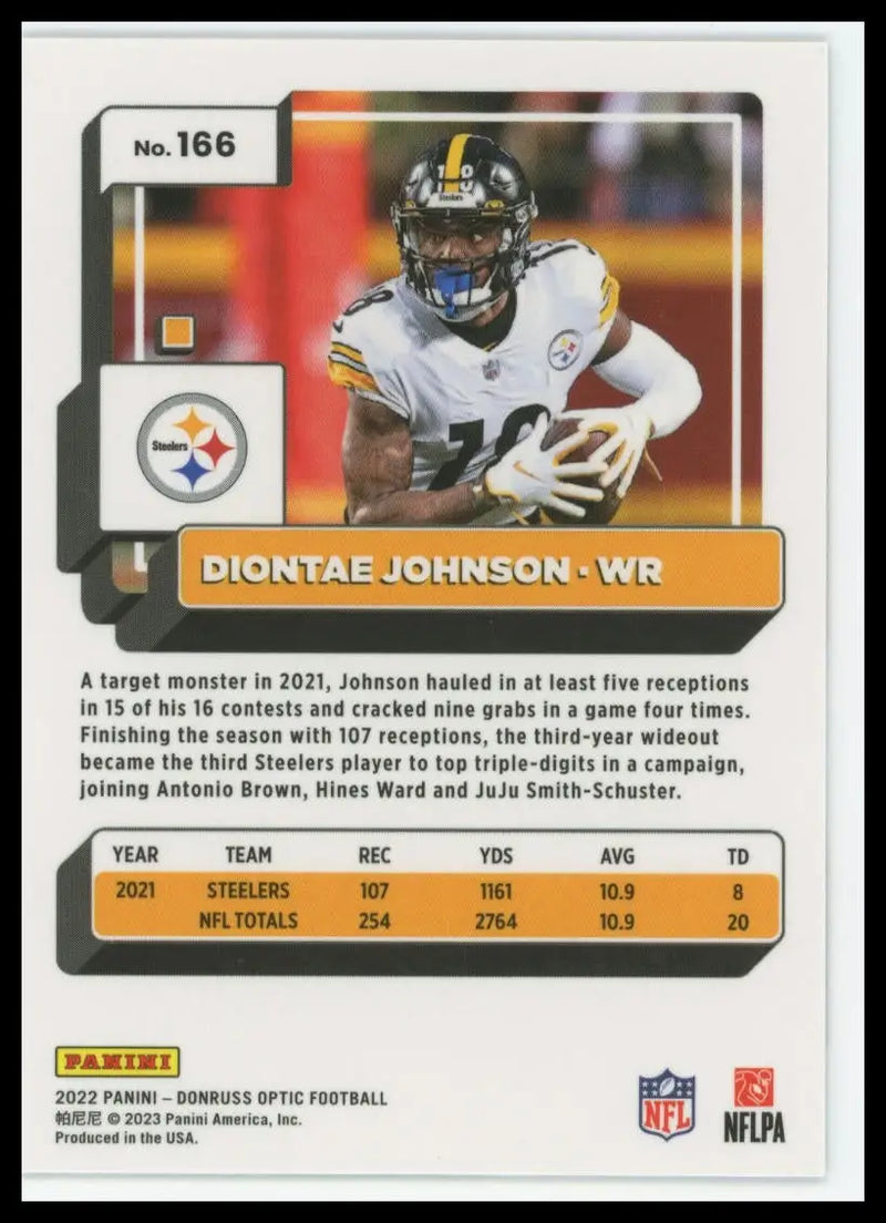 2022 Donruss Optic Diontae Johnson 166 Pittsburgh Steelers - Football Card Single