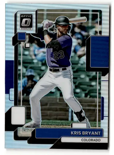 2022 Donruss Optic Holo Kris Bryant baseball card featuring Rockies ID:47906