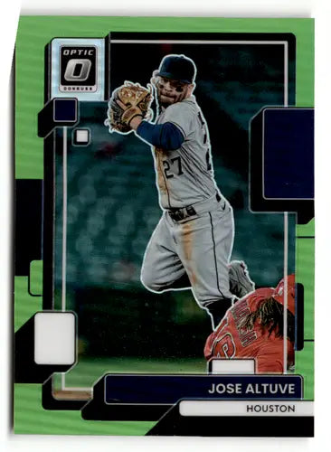 Jose Altuve baseball card from 2022 Donruss Optic Lime Green series