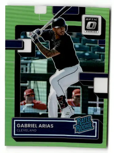 Gabriel Arias baseball card with original gloss in 2022 Donruss Optic Lime Green
