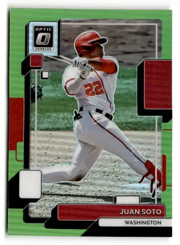 2022 Donruss Optic Lime Green Juan Soto Baseball Card Nationals ID 47842