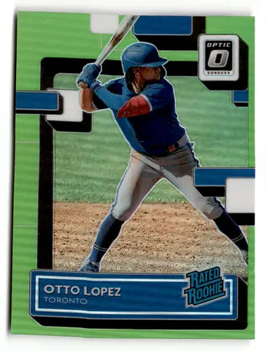 Original gloss Otto Lopez 2022 Donruss Optic Lime Green rookie baseball card
