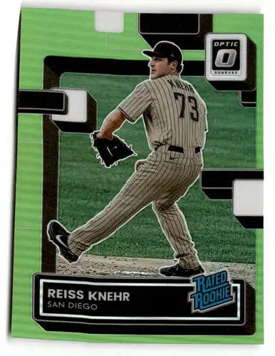 Reiss Knehr baseball card 2022 Donruss Optic Lime Green rookie Padres NM-MT