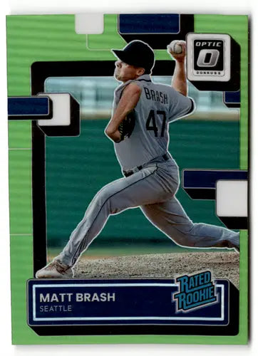 2022 Donruss Optic Lime Green Matt Brash Rookie Card Mariners R ID 47839