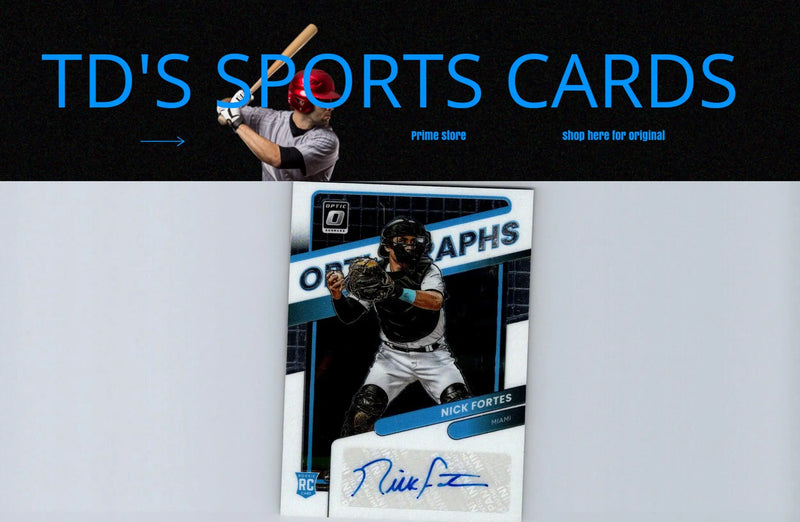 Signed baseball card of Nick Fortes from 2022 Donruss Optic Nick Fortes Optigraphs