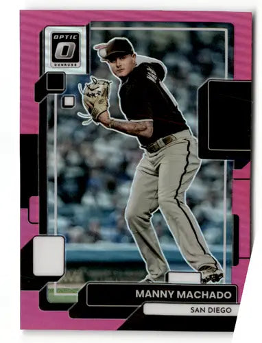 Original gloss 2022 Donruss Optic Pink Manny Machado baseball card for Padres